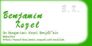 benjamin kszel business card